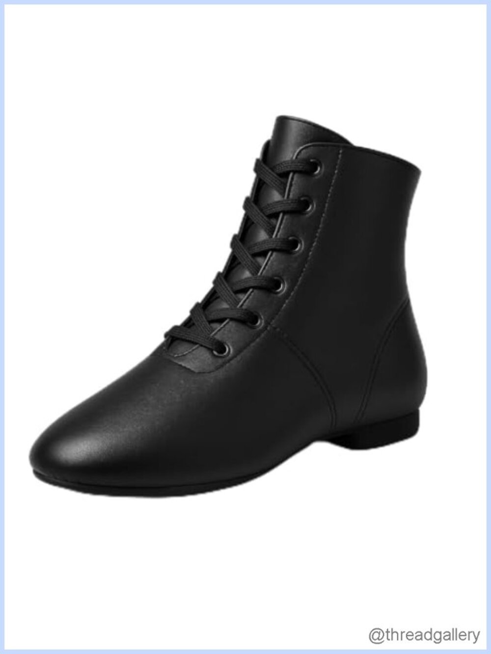 Jazz Dance Boots Premium Leather High Top Lace Up Split Sole Flats Dance Shoes